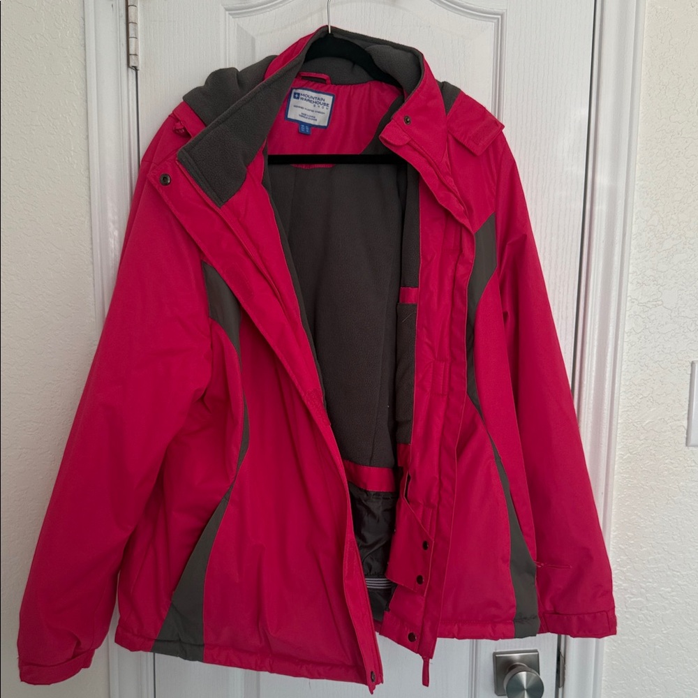 Women's Vibrant Pink and Gray Ski Jacket